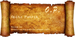 Opitz Patrik névjegykártya